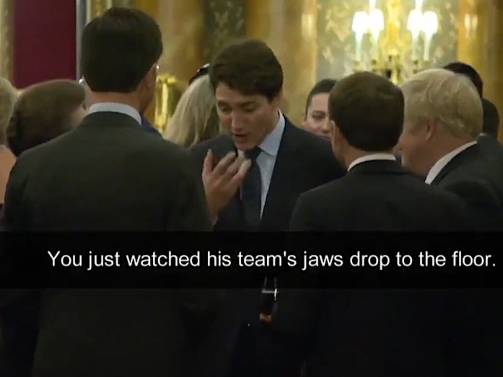 Part of a conversation between world leaders was captured on camera.