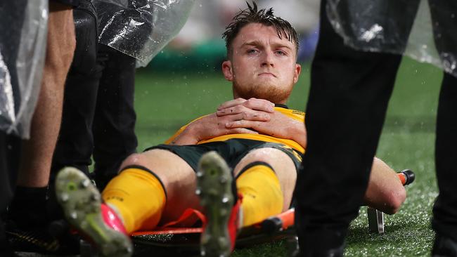 Socceroos star Harry Souttar could miss 12 months with a knee injury. Picture: Mark Kolbe/Getty Images