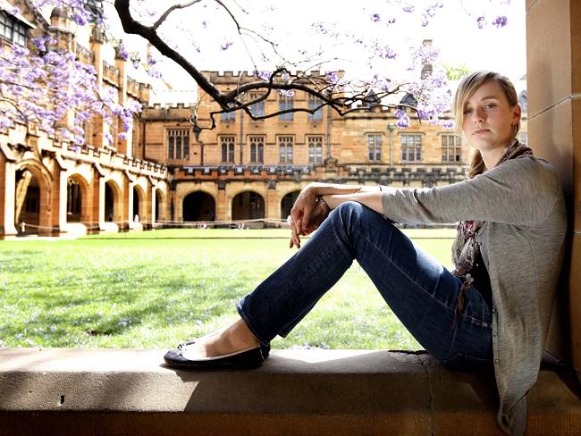 First year medical student Lucy Attwood at Sydney University.
