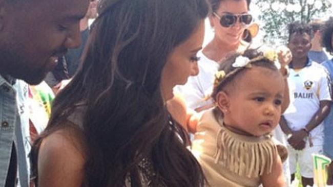North West didn’t look like she was too into her Coachella themed 1st birthday party. Picture: Kim Kardashian/Instagram