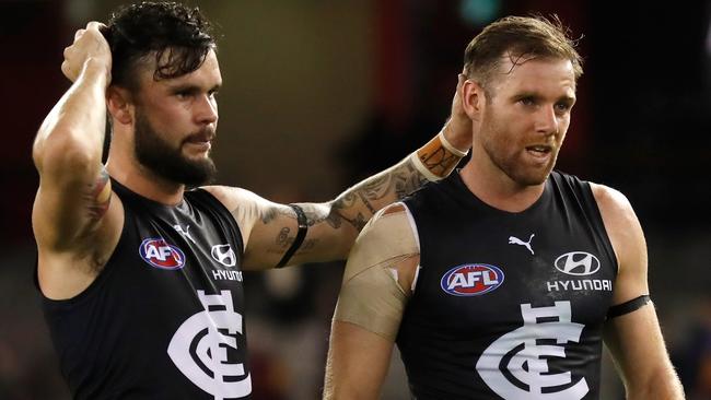 The Blues have thrown their arms around Sam Docherty after his shock diagnosis. Picture: AFL Photos/Getty Images