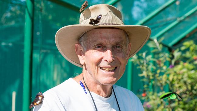 Founder Ray Archer at Bribie Island Butterfly House. Photo: Dominika Lis.