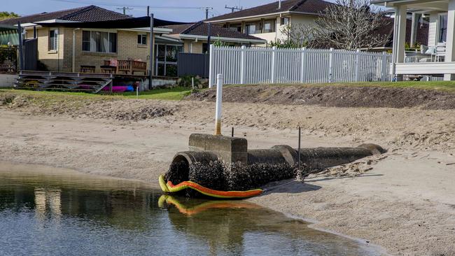 The pipe leading into the canal. Picture: Jerad Williams