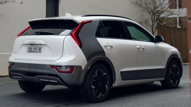 Two-tone colours and a rear spoiler give the Niro a sporty look. Picture: Supplied.