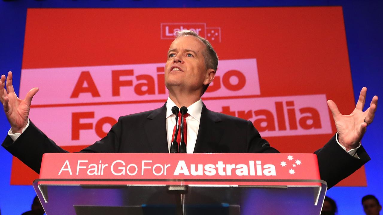 Bill Shorten addresses Labor volunteers. Picture: Kym Smith