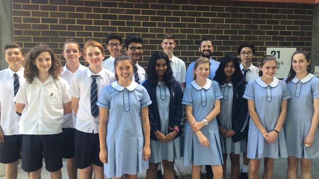 Carlingford High students who took part in the Bright Sparks program on climate change.