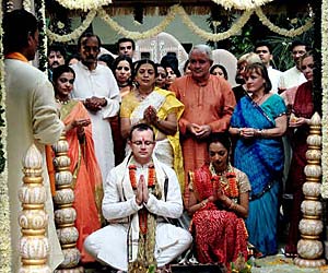 Splendour ... the Hindu wedding ceremony. Picture: Ben Falkenmire