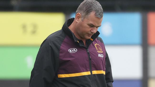 Anthony Seibold at Broncos training at Red Hill . Pic Annette Dew