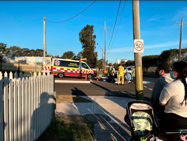 A crime scene was established in Penrith after a person was injured in motor incident.