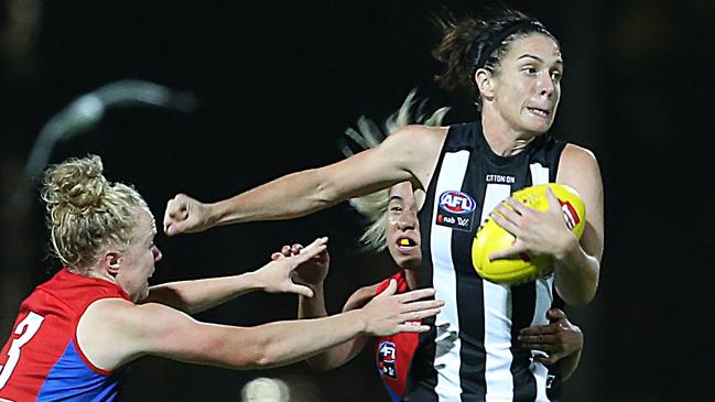 Brazill shows off her power during a practice match with Melbourne. Picture: Ian Currie