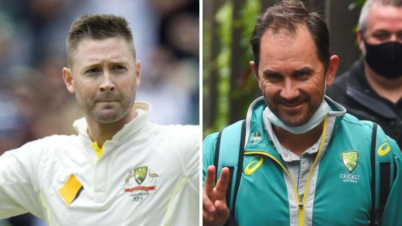 Michael Clarke and Justin Langer. Photo: AFP, AAP.