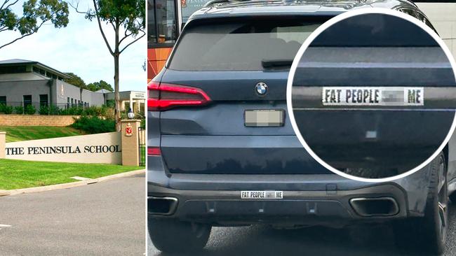 The posh Mount Eliza school community has been sent into a tizz over the bumper sticker.