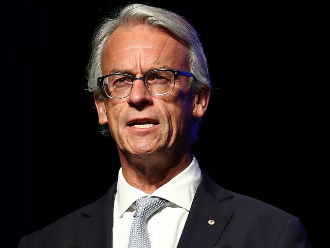 SYDNEY, AUSTRALIA - OCTOBER 15:  FFA CEO David Gallop speaks on stage during the 2018/19 A-League Season Launch at Fox Studios on October 15, 2018 in Sydney, Australia.  (Photo by Mark Metcalfe/Getty Images)