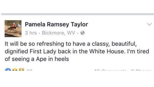 She deleted it, but this was Pamela Taylor’s original Facebook post. Picture: Facebook.