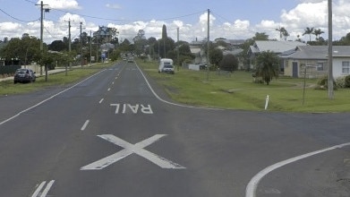 The trio were eventually arrested on Hare St, Casino. Picture: Google Maps