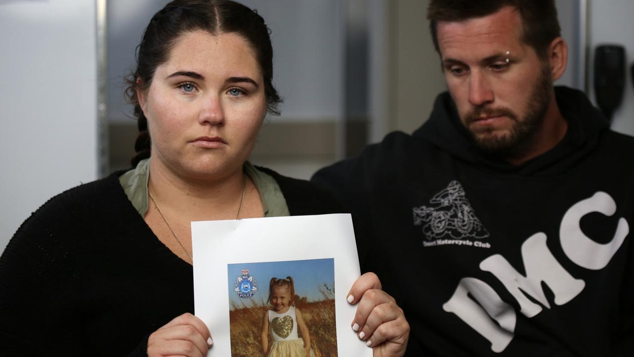 Mother Ellie Smith and stepfather Jake Gliddon appeal for information relating to the disappearance of their child Cleo Smith. PIC: James Carmody / ABC