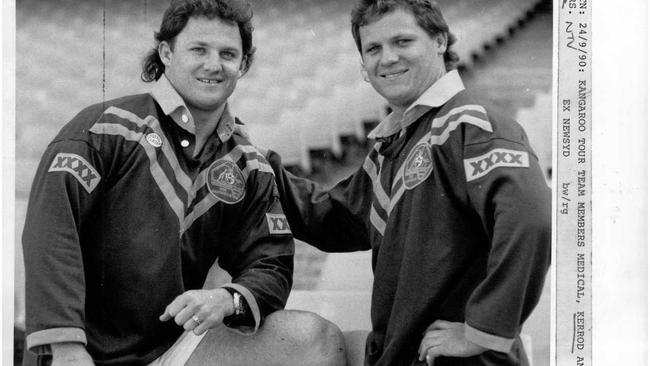 Ipswich rugby league brothers Kerrod (left) and Kevin Walters created history representing Australia together.