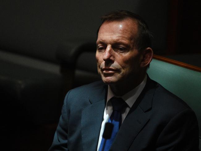 Former Prime Minister Tony Abbott — who has publicly warned the scheme is “effectively a tax on coal” — was the most outspoken of the backbenchers at the three hour meeting. Picture: AAP Image/Mick Tsikas