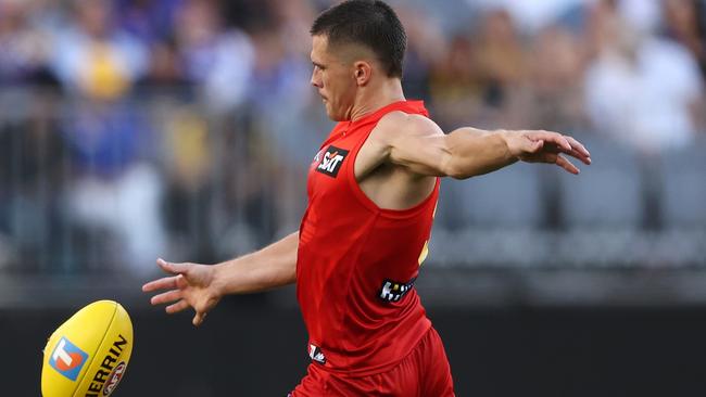 Ben Ainsworth plays for Gold Coast against West Coast last weekend. Photo by Paul Kane/Getty Images