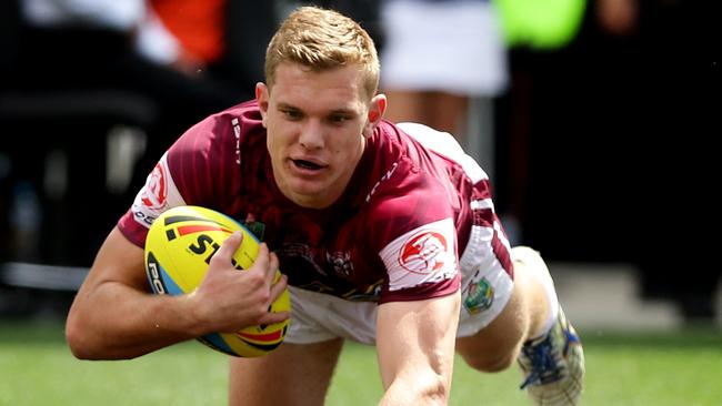 Eagles Tom Trobojevic scores a try during the 2015 Holden Cup Grand final between the Penrith Panthers and the Manly Sea Eagles at ANZ Stadium.Picture Gregg Porteous