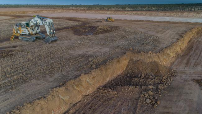 Construction work on the controversial mine.