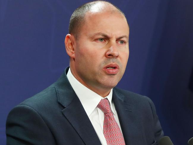 26/7/19: Treasurer Josh Frydenberg and Communications minister, Paul Fletcher discuss the release of the ACCC report into Google and Facebook today in Sydney. John Feder/The Australian.