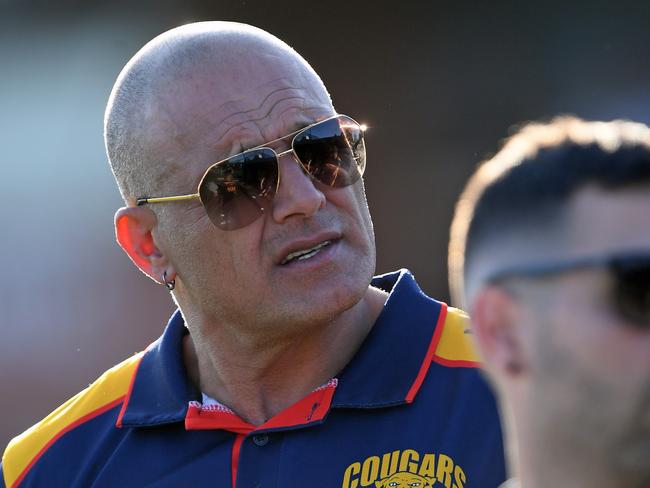 East Keilor coach Pat Christofi during the EDFL grand final between Craigieburn and East Keilor in Essendon, Saturday, Sept. 14, 2019. Picture: Andy Brownbill