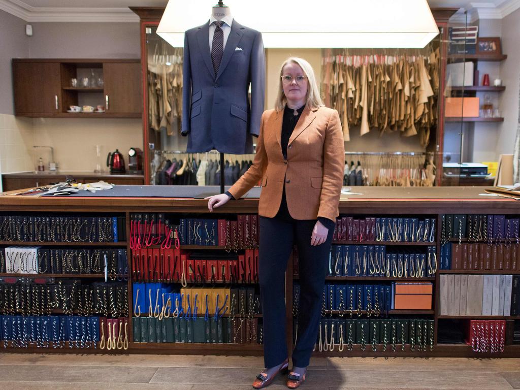 Master tailor Kathryn Sargent in her shop in central London on February 23, 2018. Picture: AFP