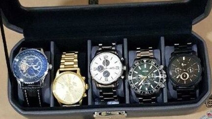 Designer watches seized in the raids. Picture: NSW Police