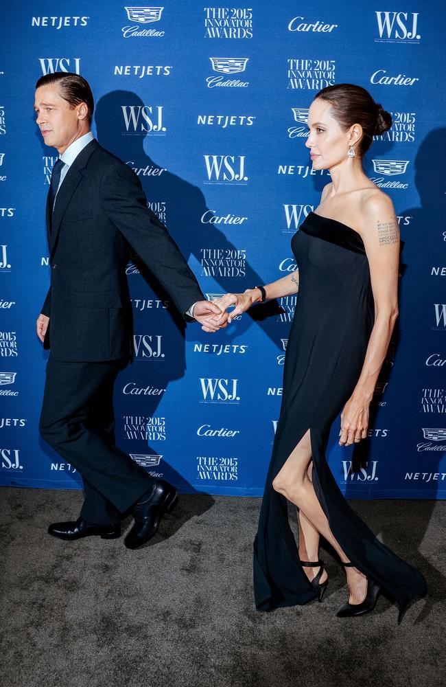 2015 Entertainment Innovator Angelina Jolie Pitt and Brad Pitt attend the WSJ. Magazine 2015 Innovator Awards at the Museum of Modern Art on November 4, 2015 in New York City. Picture: Getty