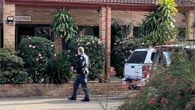 Police are at the Windsor Terrace Motel in Sydney's west today after an alleged assault that has left one person fighting for life. Picture: Elizabeth Neil