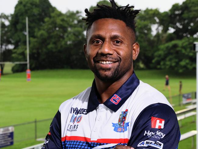 Former NRL and PNG International James Segeyaro has returned to his junior rugby league club, the Ivanhoe Knights, to play in the A Grade squad for the 2024 FNQRL championship. Picture: Brendan Radke