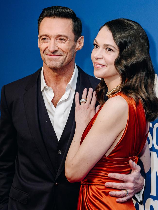 Hugh Jackman and Sutton Foster at The Music Man opening night at the Winter Garden Theatre in 2022. Picture: Nina Westervelt via Getty