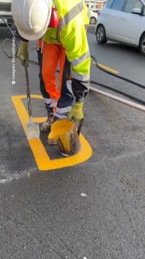 Satisfying road marked painting