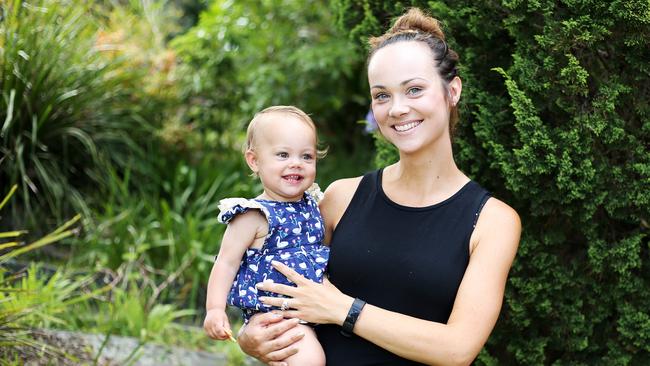 Polly Connolly with her one-year-old daughter Olivia. Picture: Tim Hunter