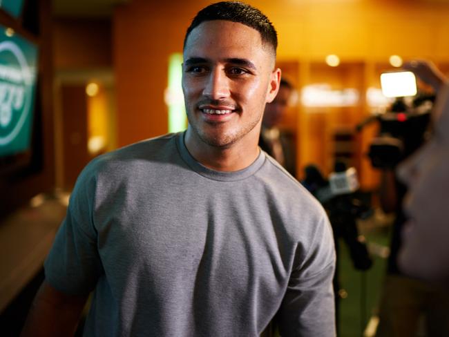 Valentine Holmes sees a return to the NRL in 2020 as a possibility if he misses out on the Jets squad. Picture: James Keivom