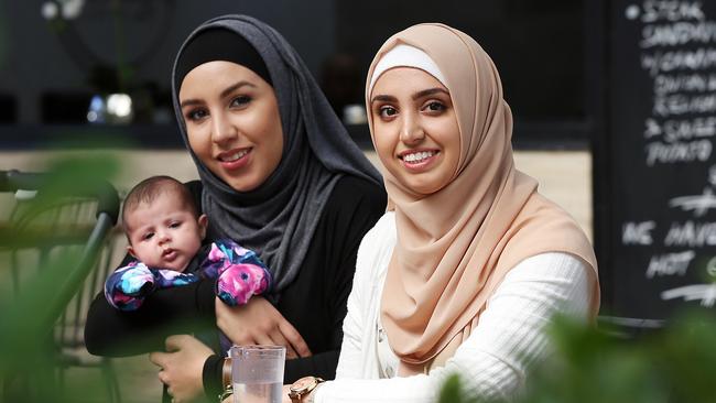 No-vote supporters Zainab Ali, left, and Asra Saffar. Picture: Jane Dempster