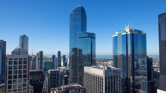 The Melbourne city skyline with the Rialto Towers pictured prominently in the centre. Picture: Mark Stewart.