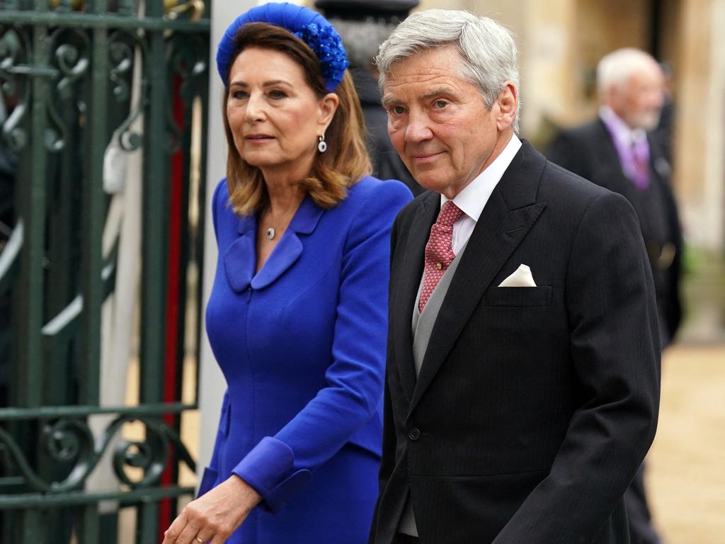 Catherine’s parents, Michael and Carole Middleton. Picture: AFP