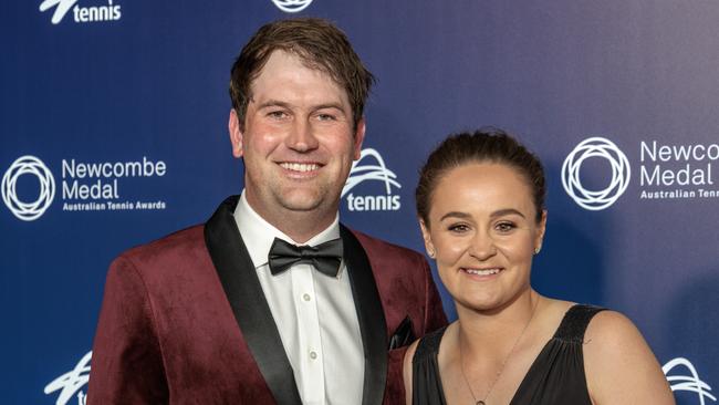 Ash Barty and husband Garry Kissick at the Newcombe Medal. Picture: David Geraghty