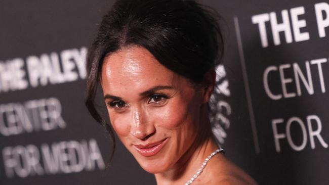 (FILES) Meghan Markle, Duchess of Sussex arrives for The Paley Center for Media gala honoring actor and director Tyler Perry, at the Beverly Wilshire Hotel in Beverly Hills on December 4, 2024. Meghan Markle, the actress wife of Britain's Prince Harry, will launch her new lifestyle and cooking show on Netflix on January 15, 2025, she announced January 2 on social media. (Photo by ETIENNE LAURENT / AFP)