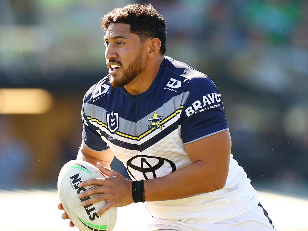 The Cowboys’ blowout win in round 1 allowed coach Todd Payten to give star Jason Taumalolo just one stint in the game. Picture: Mark Nolan/Getty Images