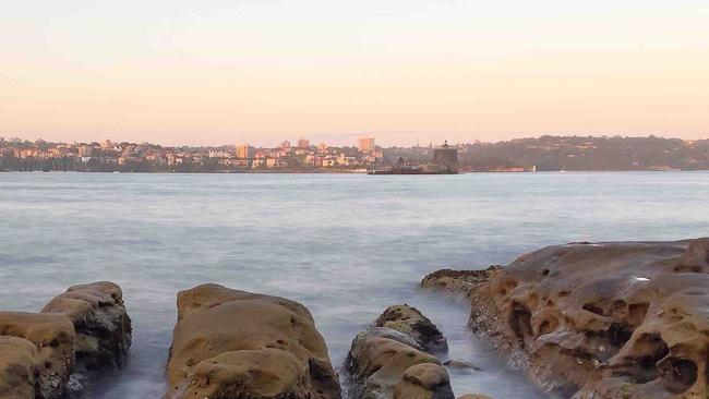 Fort Denison from Mrs Macquarie’s Chair, 7:48pm, iPhone XS Max, SlowShutter. Picture: Samah El Ali