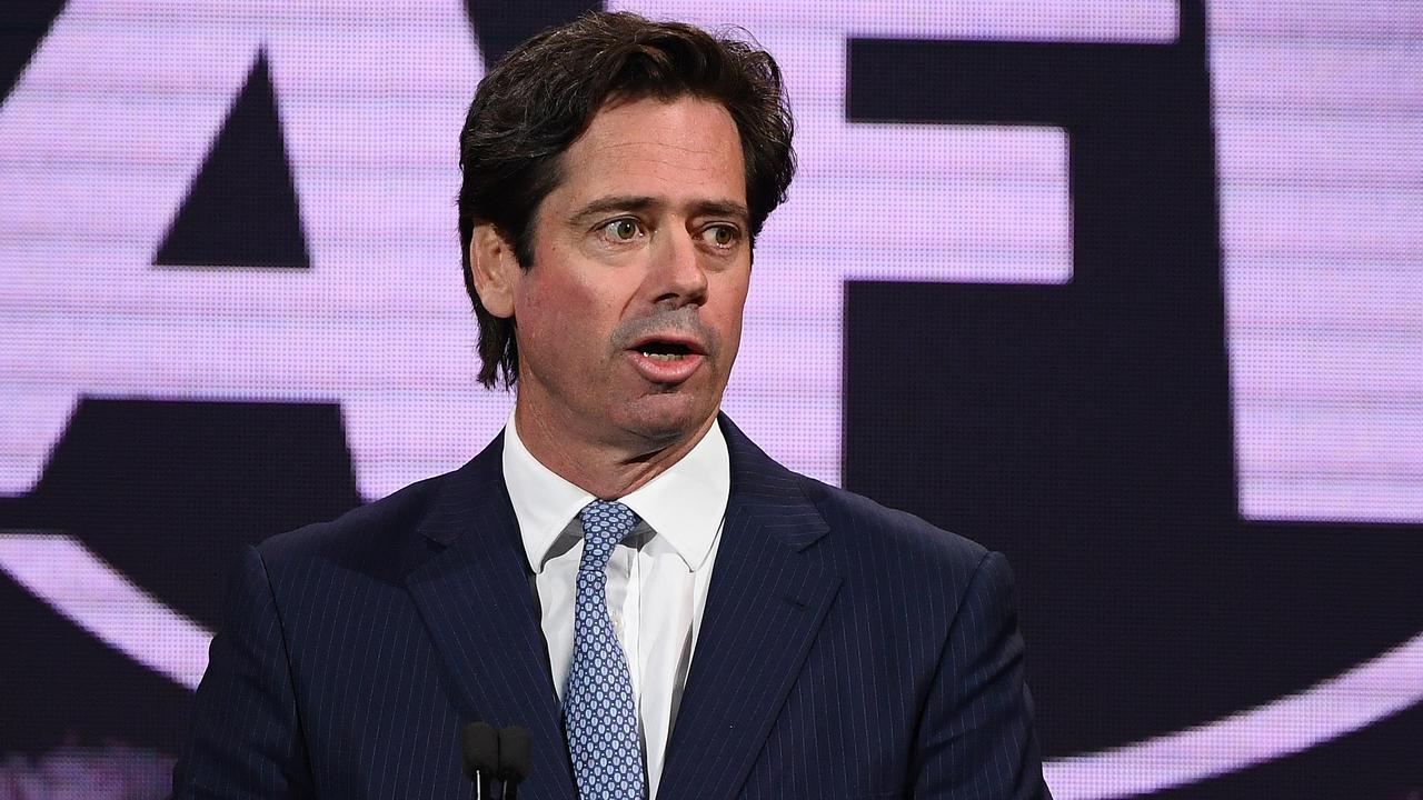 AFL chief executive Gillon McLachlan is likely to take a pay cut with the coronavirus outbreak to hit the AFL. Picture: Getty Images