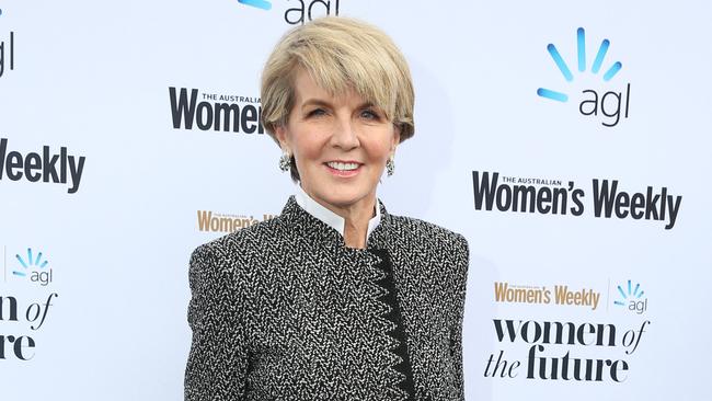 Julie Bishop pictured arriving at the 2018 <i>Womens Weekly</i> Women of the Future lunch held at Quay restaurant at The Rocks. Picture: Richard Dobson