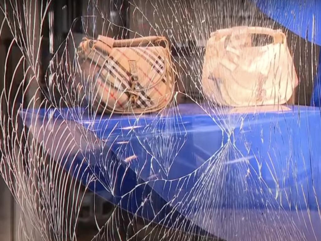 The Burberry shop in Collins Street was targeted on April 16. Picture: 7NEWS