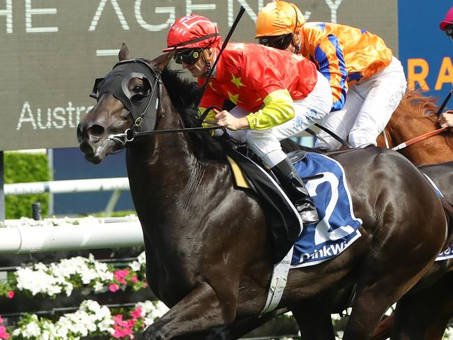 SYDNEY, AUSTRALIA - MARCH 04: Zac Purton riding Artorius wins Race 7 Furphy Canterbury Stakes during Sydney Racing at Royal Randwick Racecourse on March 04, 2023 in Sydney, Australia. (Photo by Jeremy Ng/Getty Images)