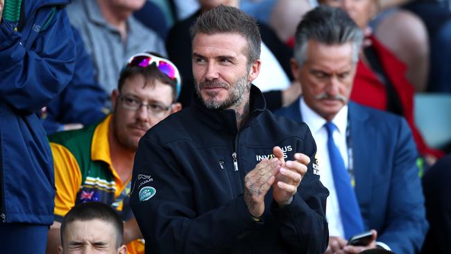 Wilkinson also chatted with retired soccer superstar David Beckham when he was in town for the Invictus Games. Picture: Cameron Spencer/Getty Images