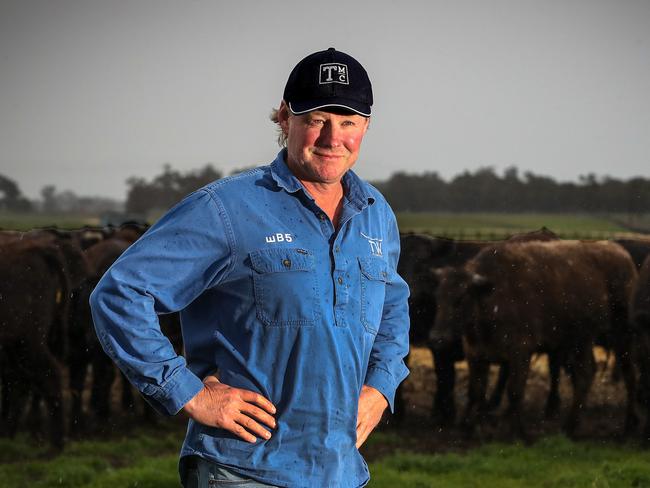 29/08/2019Geoff Pearson and son Cooper (15) with his beef at his farm in Myalup, WAPic Colin Murty The Australian