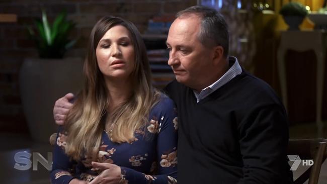 Former deputy prime minister Barnaby Joyce and partner Vikki Campion during their tell-all interview with Seven's Sunday Night program.